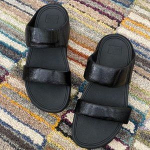 NWOT Fit Flop Lulu Glitzy Sandals, Women's 5M, Double Strap Slides
